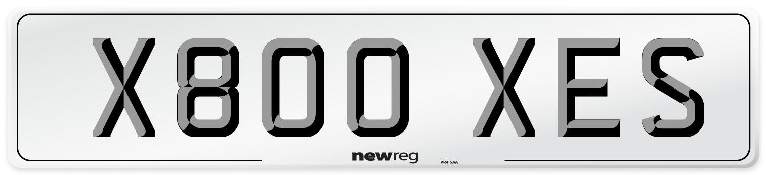 X800 XES Number Plate from New Reg
